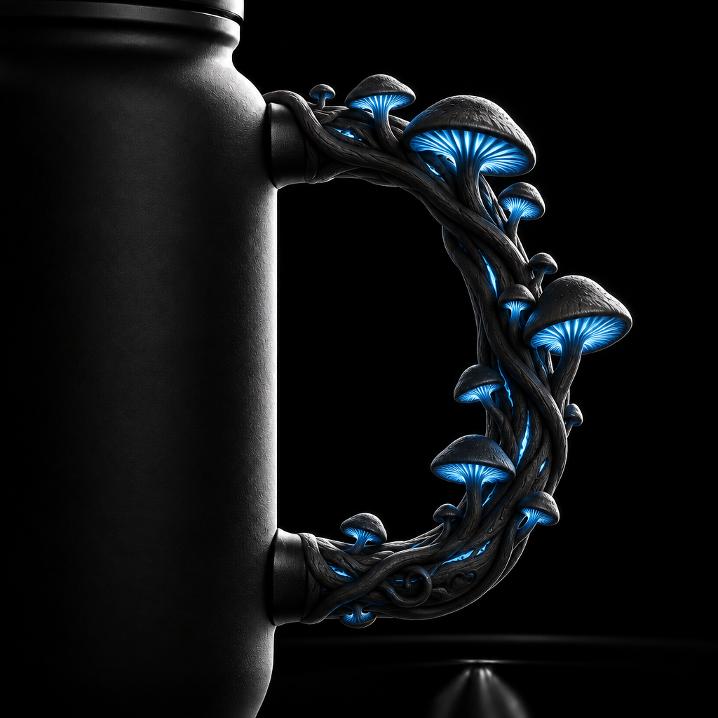 Mushrooms water bottle design
