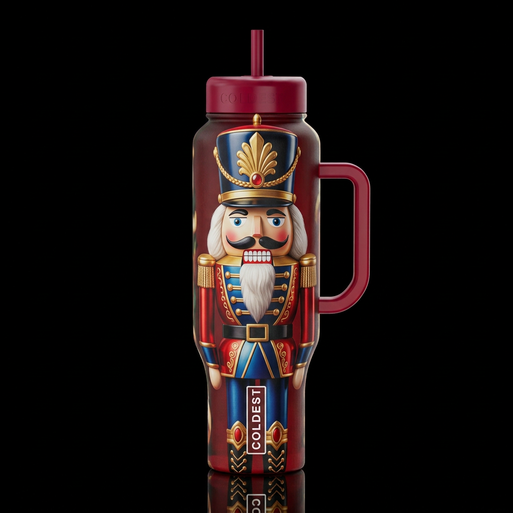 Realistic Nutcracker water bottle design
