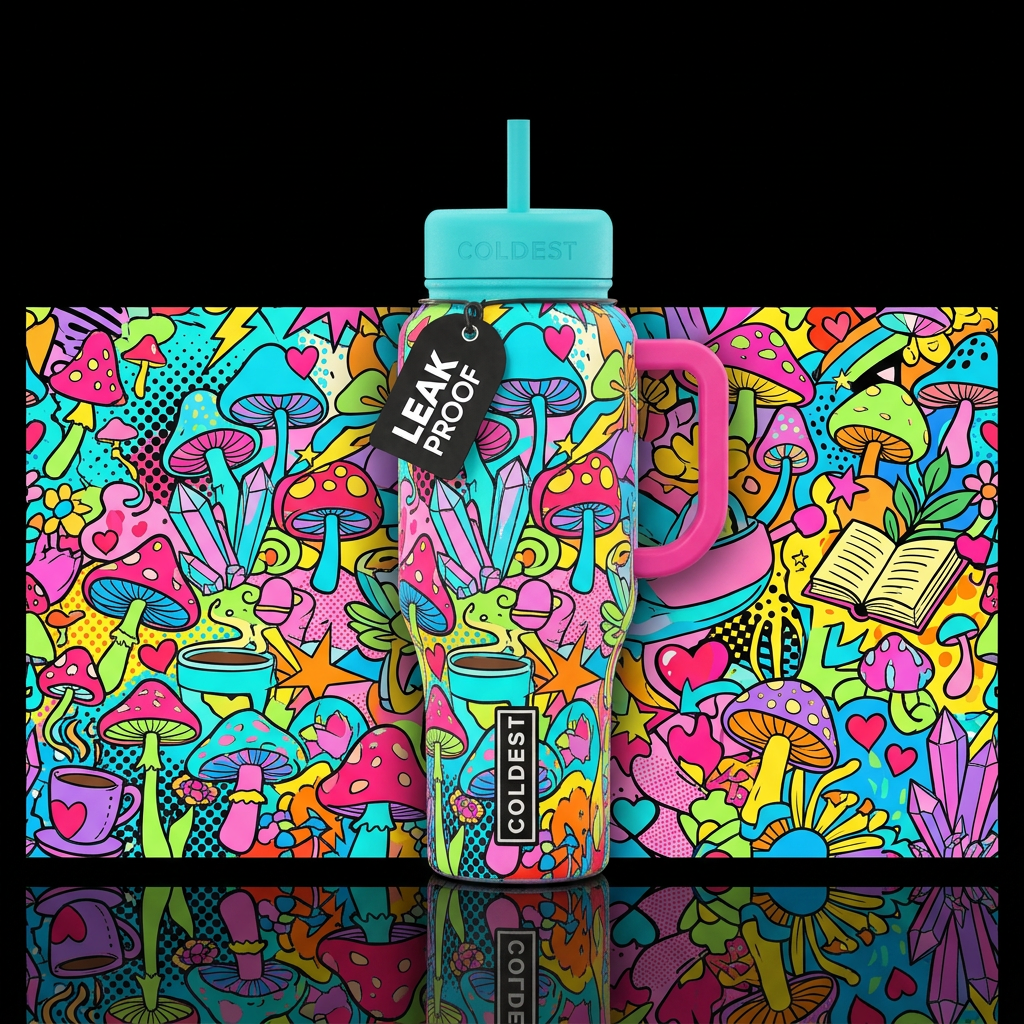 Neon Forage water bottle design