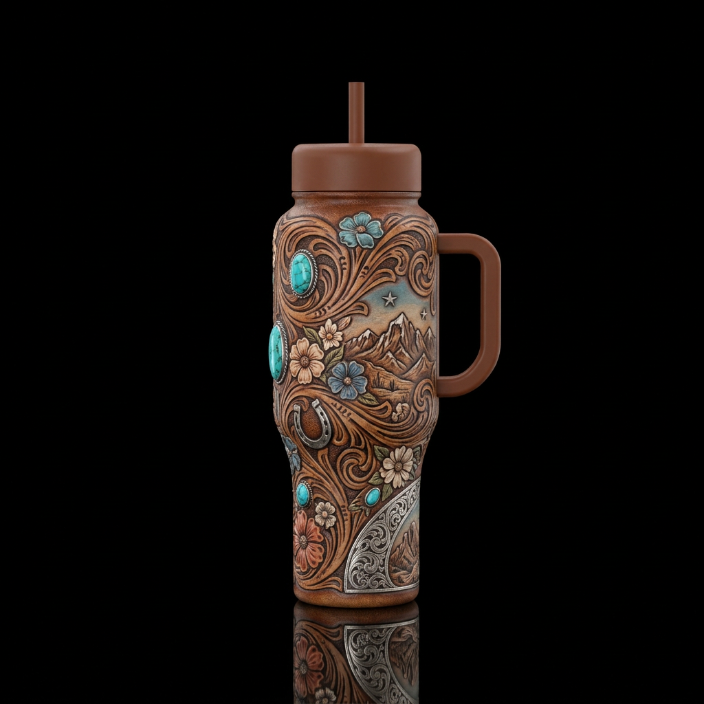 Turquoise Trails water bottle design