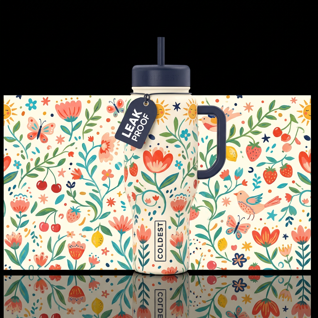 Berry & Bloom water bottle design
