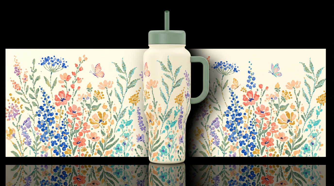 Summer in Dots water bottle design