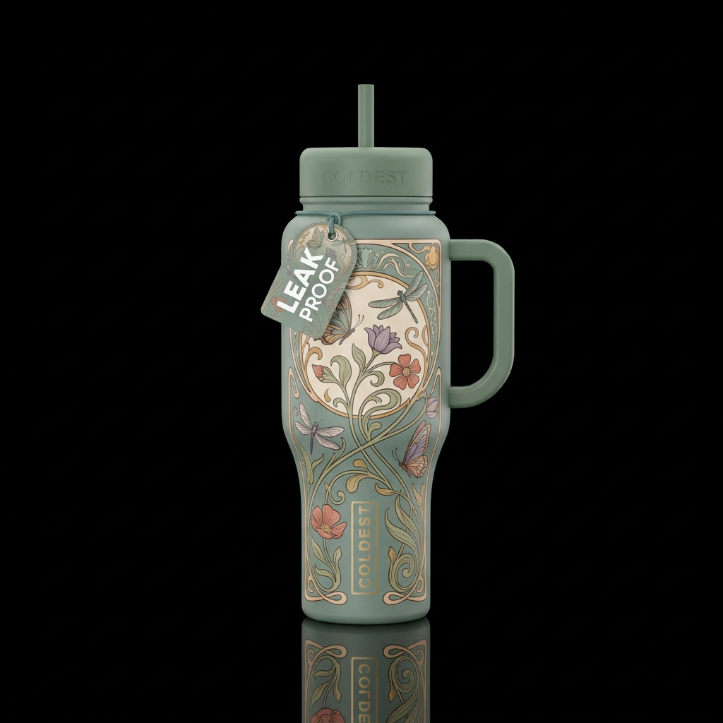 Gilded Garden water bottle design