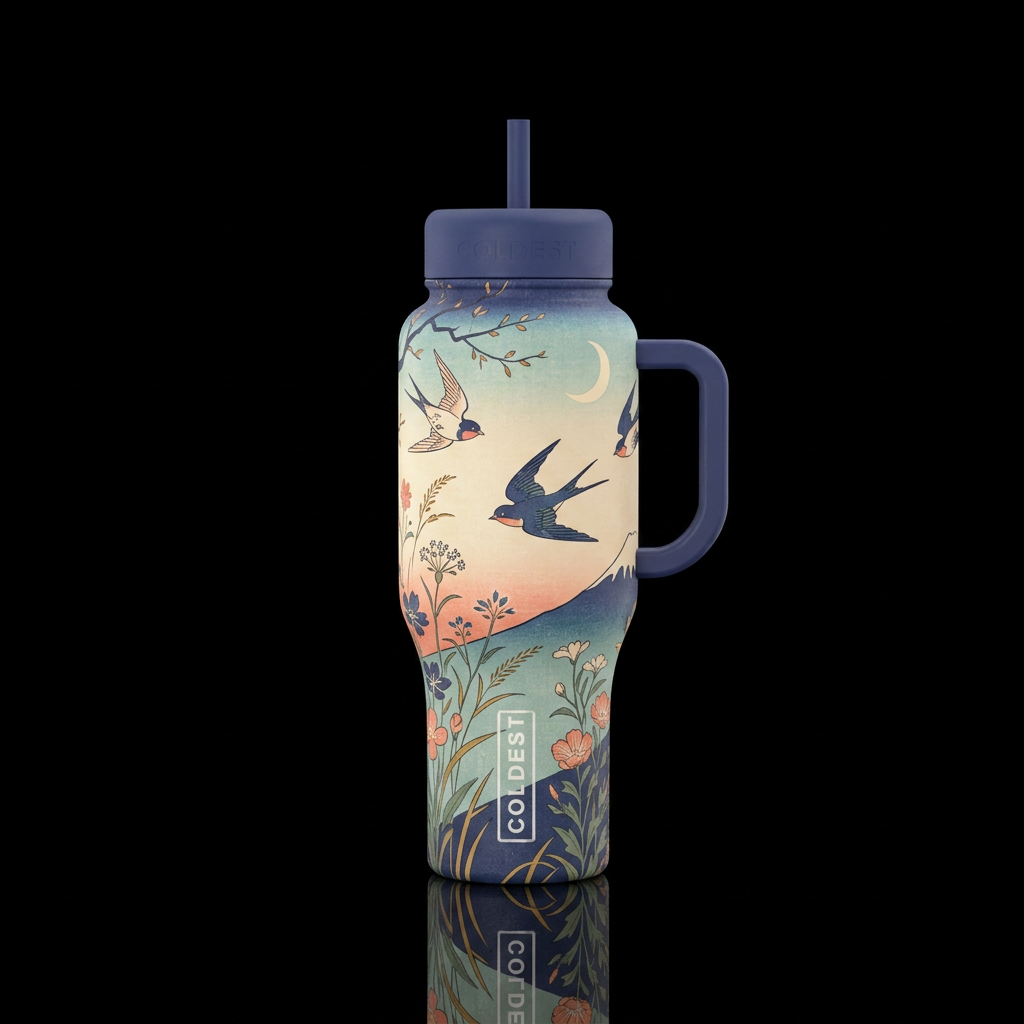 Swallow Moon water bottle design