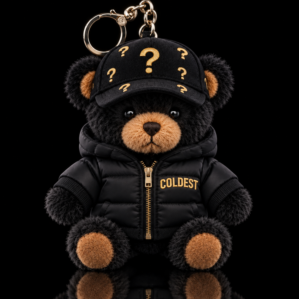 Mystery black bear water bottle design