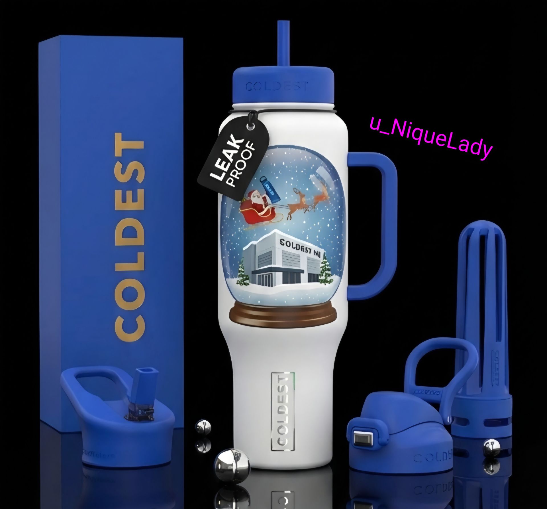 Santa at Coldest HQ - Styles 1 & 2 water bottle design