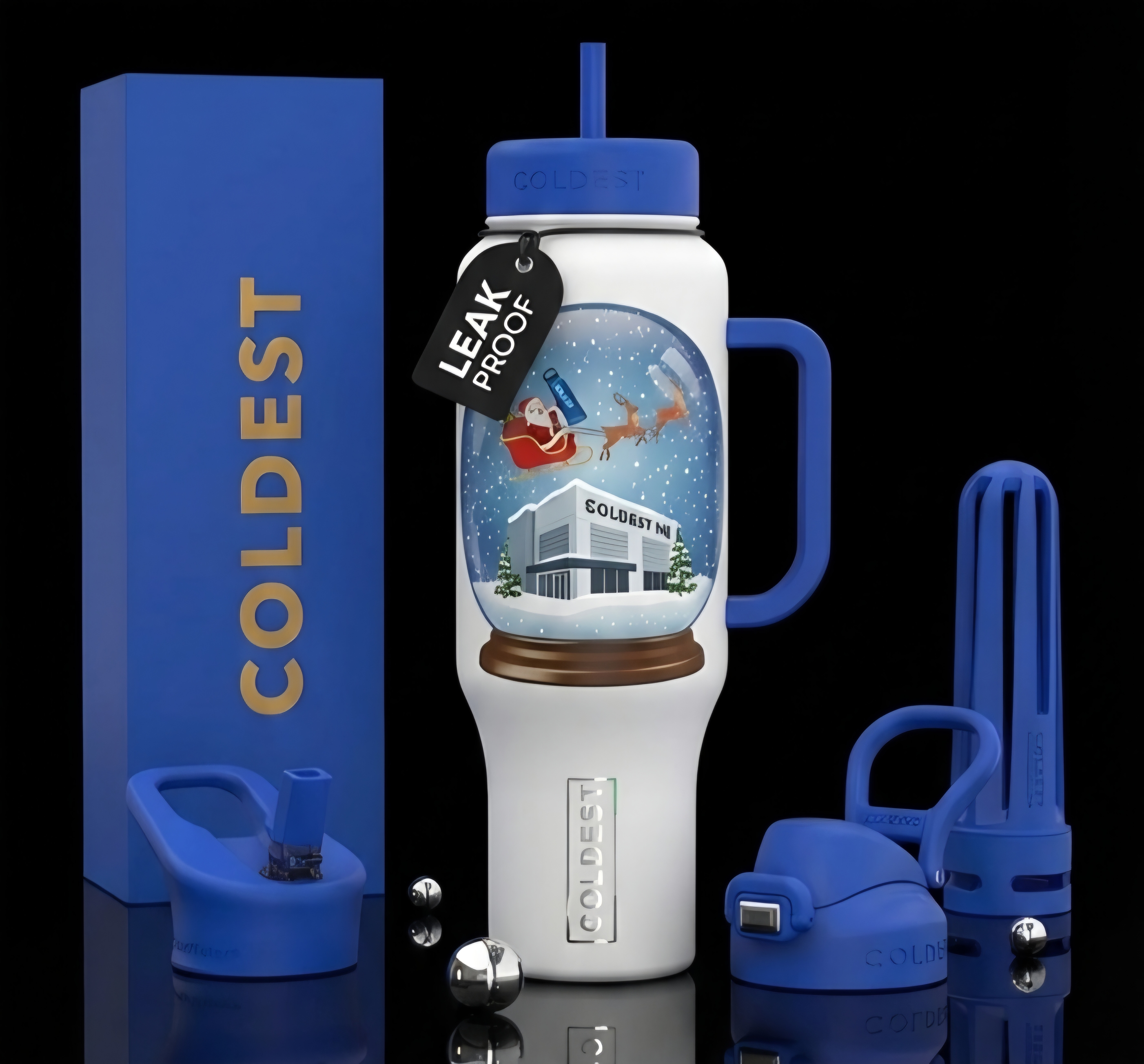 Santa visiting Coldest water bottle design