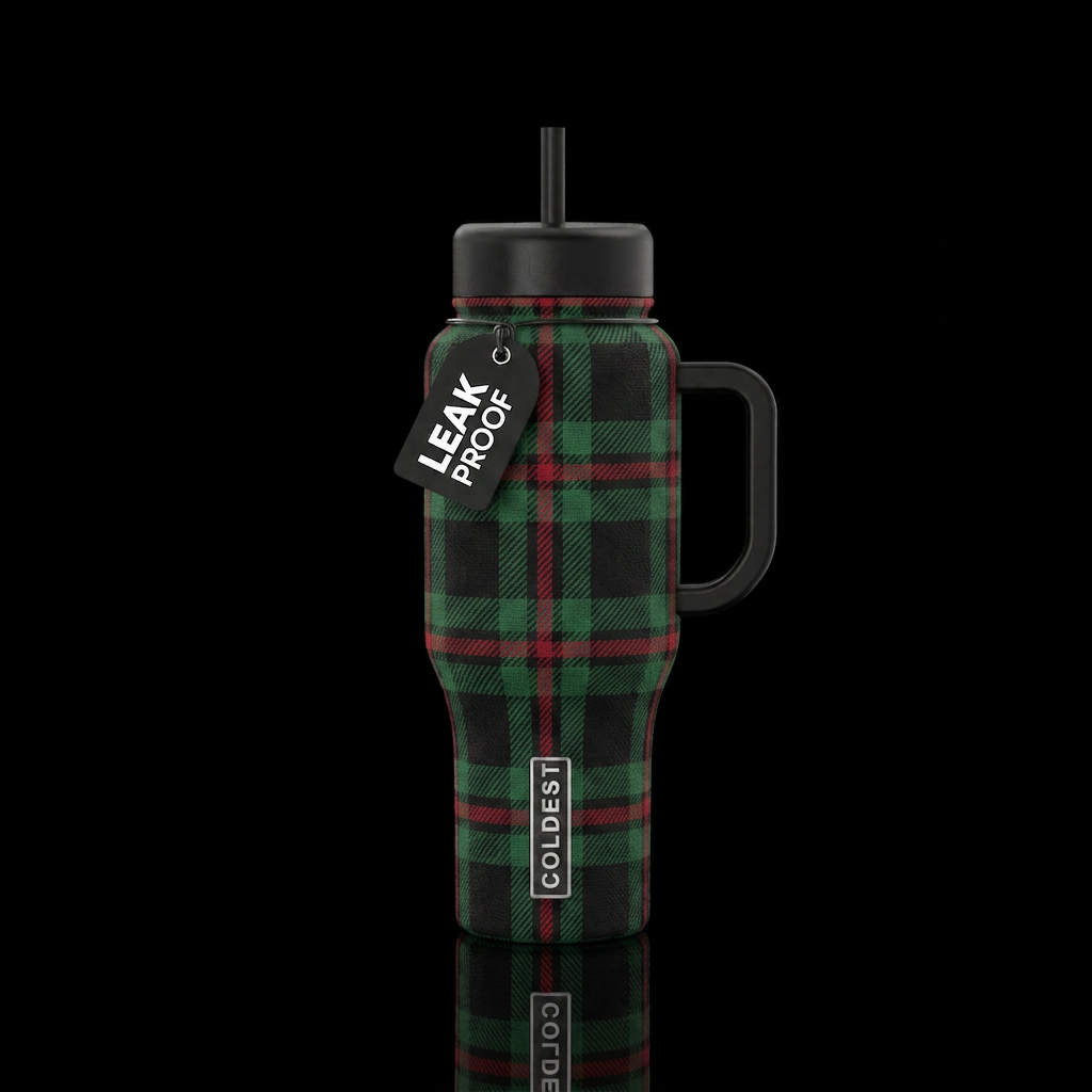 Christmas Plaid water bottle design