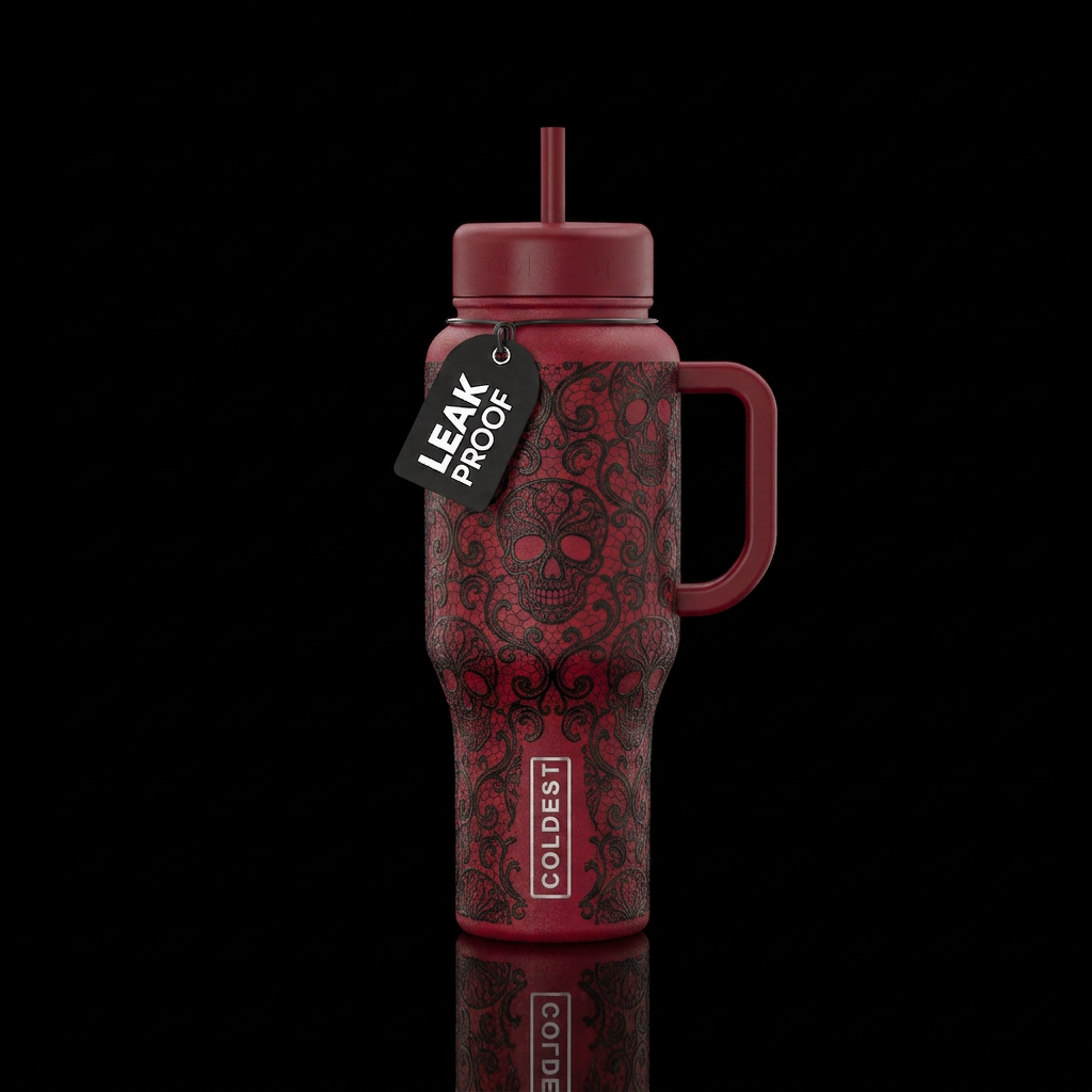 Skull lace water bottle design