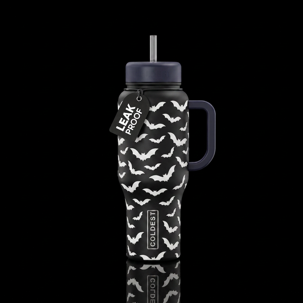 Glowy Bats water bottle design