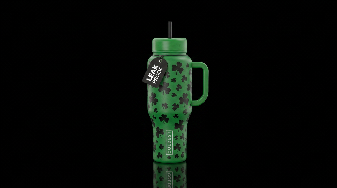 Shamrocks water bottle design