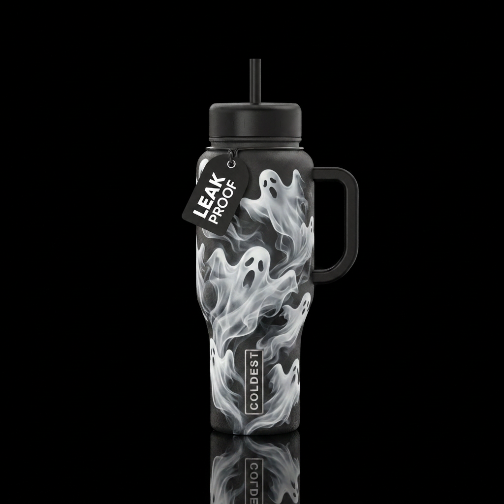 Glowy Ghost water bottle design