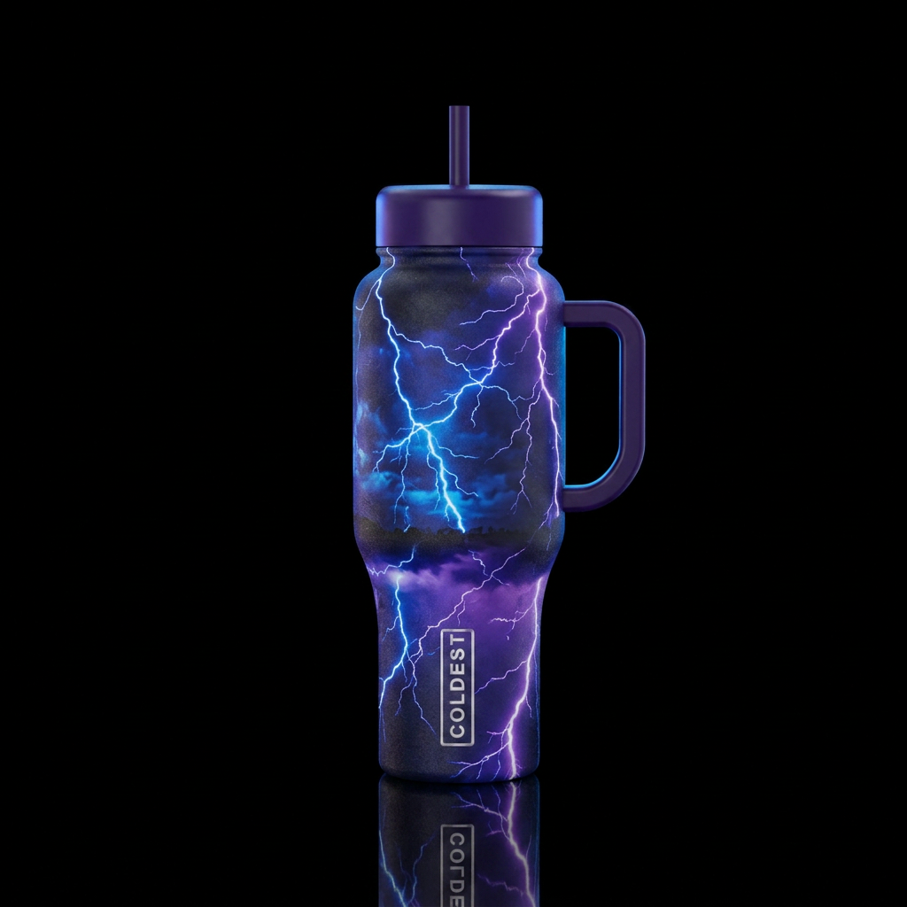 Lightning Strikes water bottle design