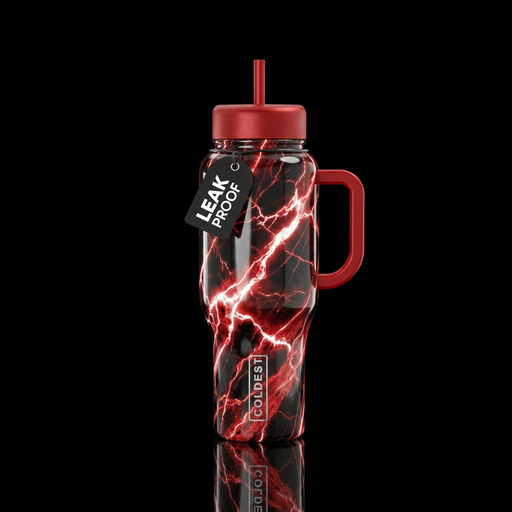 Cracked Marble water bottle design