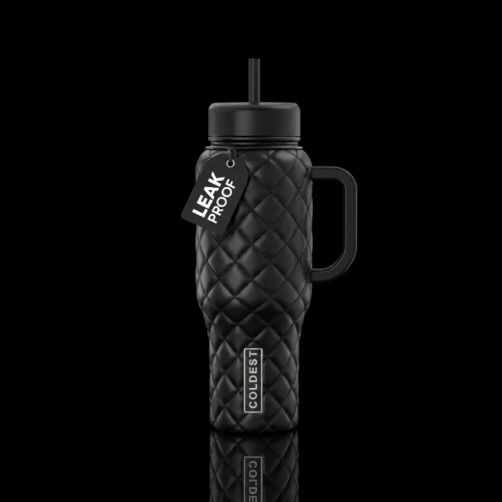 Quilted Leather water bottle design