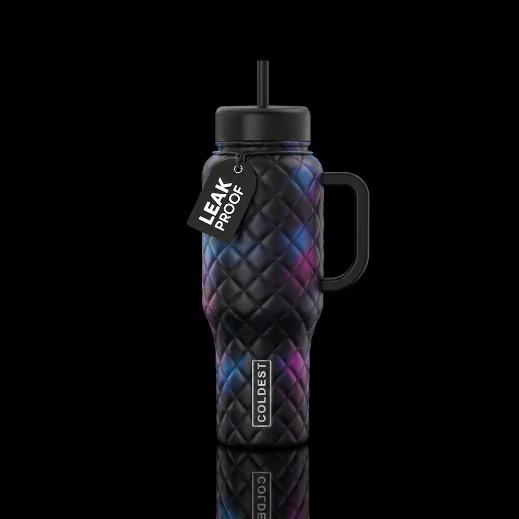 Quilted Leather water bottle design