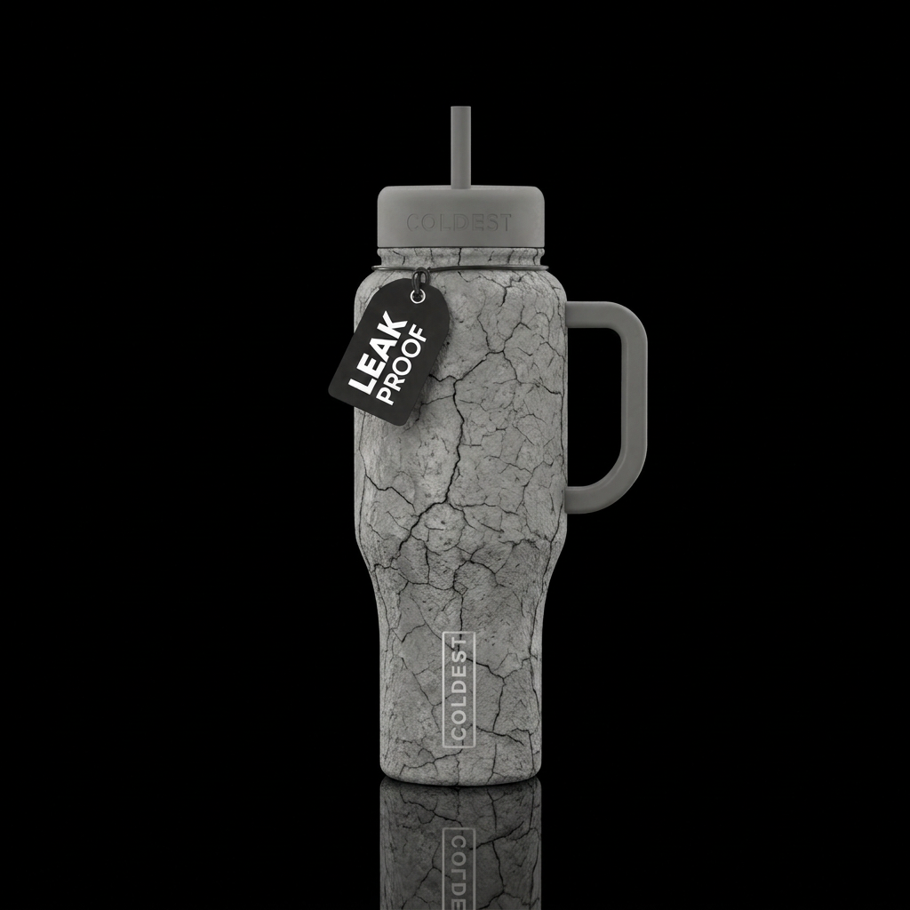 Cracked Cement water bottle design
