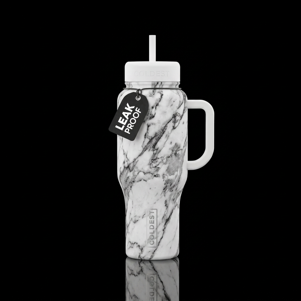 Marble water bottle design