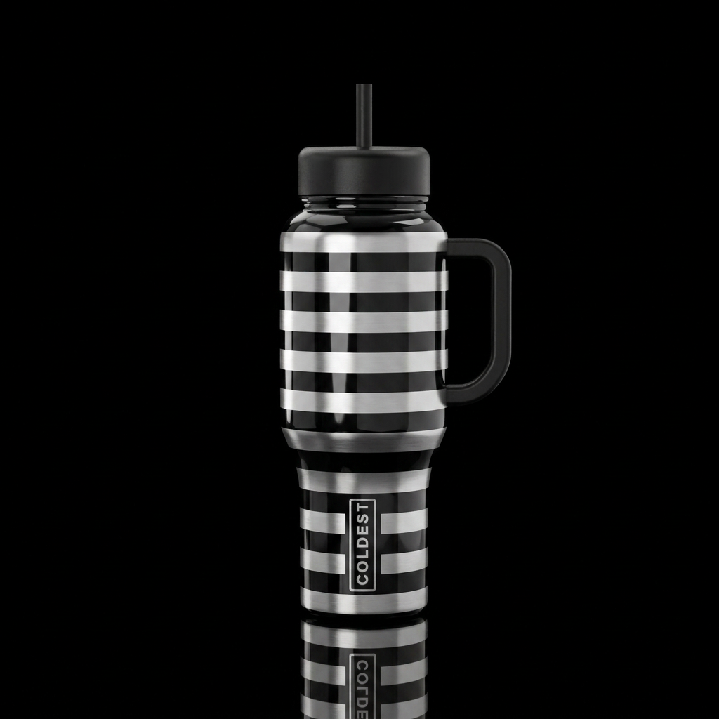 Silver Striped water bottle design