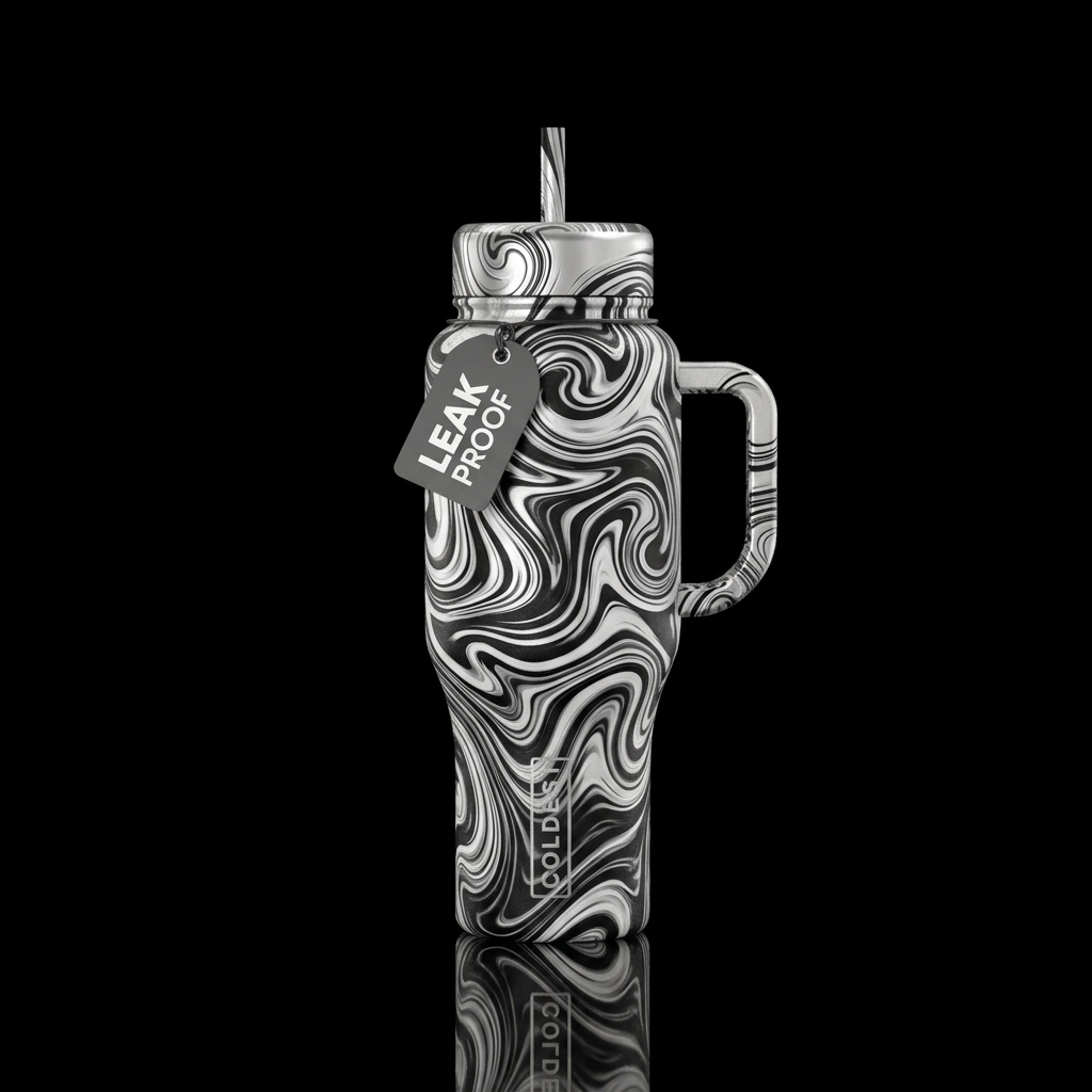 Silver Swirl water bottle design