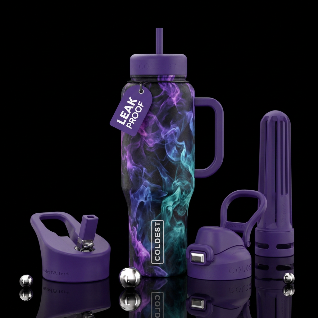 dark mood, smoke water bottle design