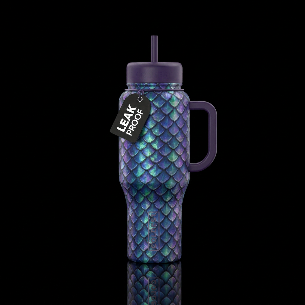 scales, fantasy, magical water bottle design