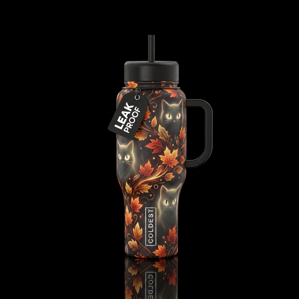 spooky. fall water bottle design