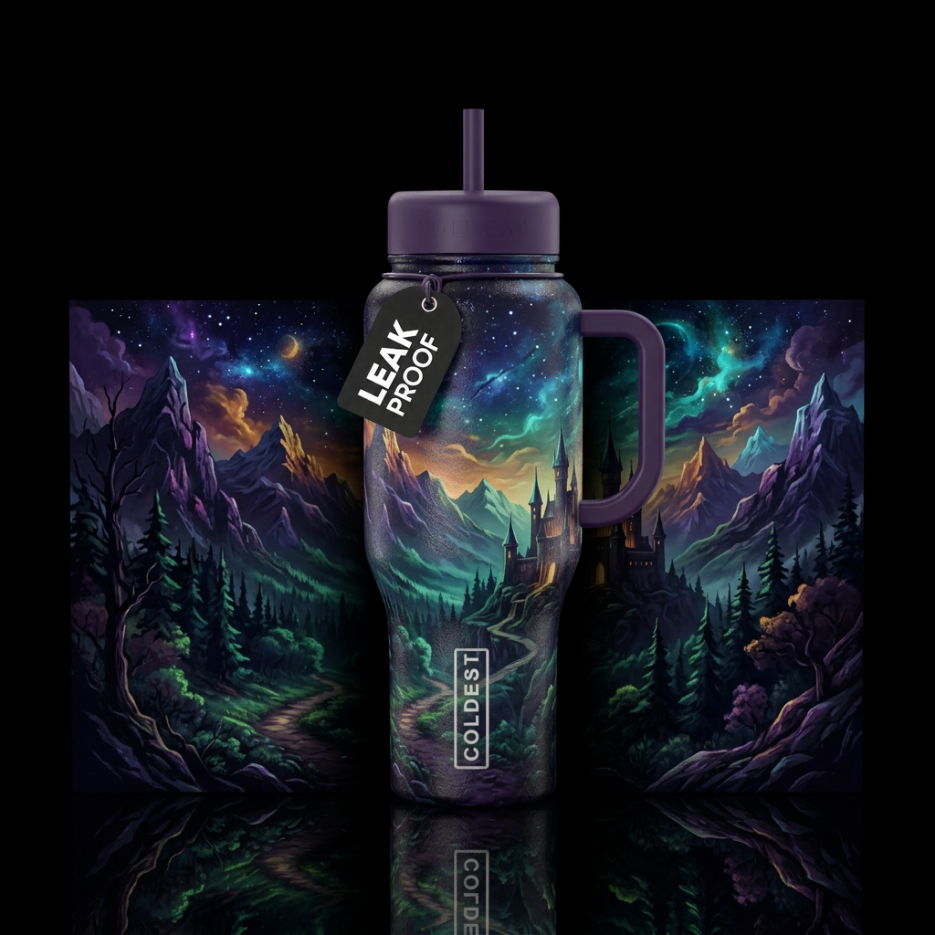 Realm of Wandering Stars water bottle design
