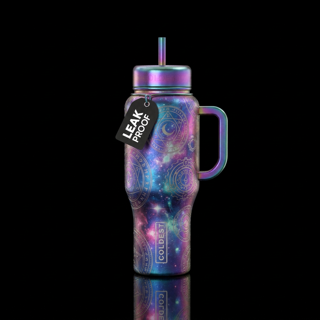 magical, fantasy, sci-fi, titanium water bottle design