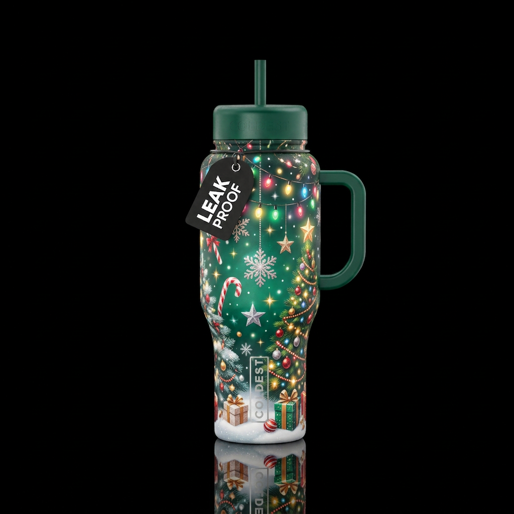 Christmas Glow water bottle design