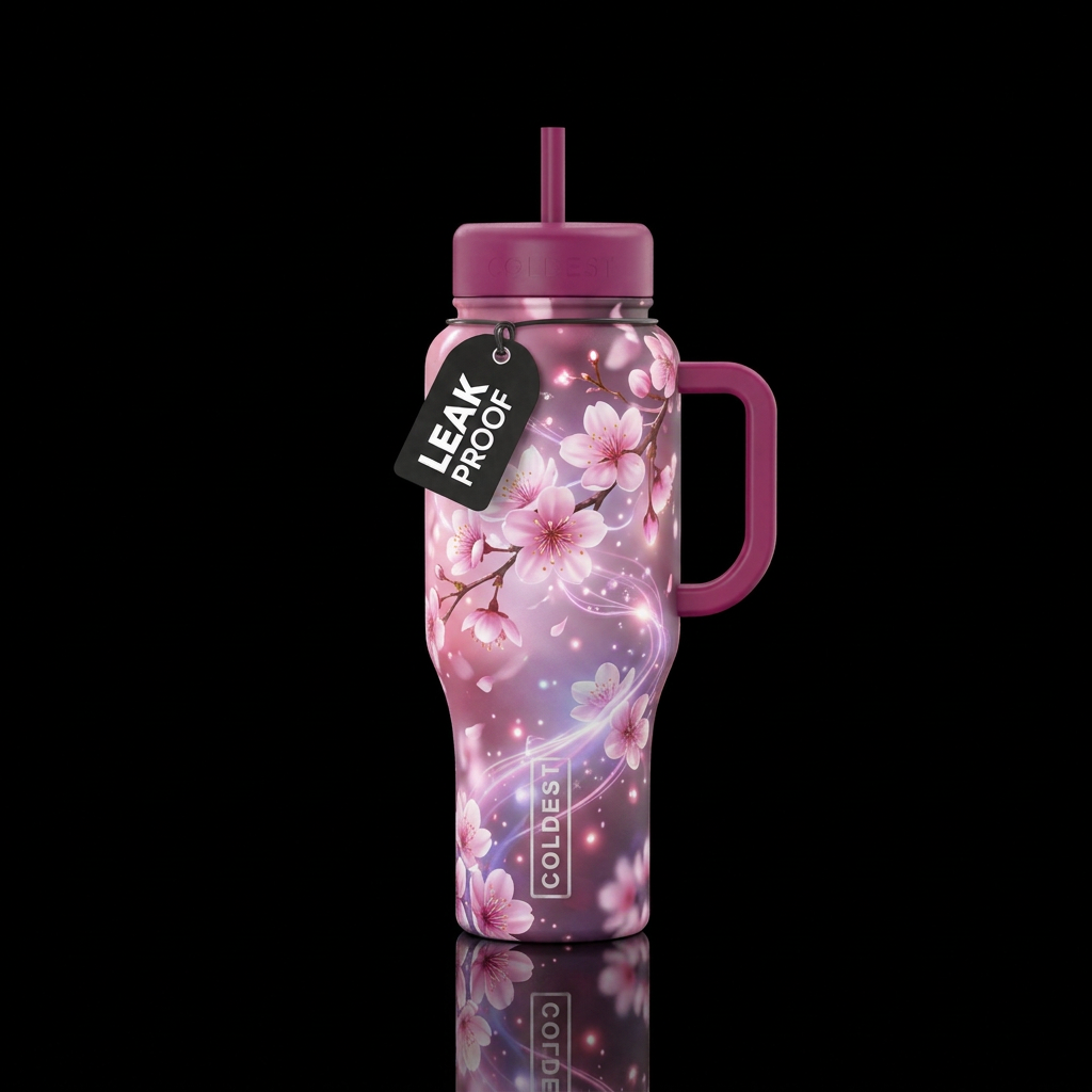 cherry blossom, magical water bottle design