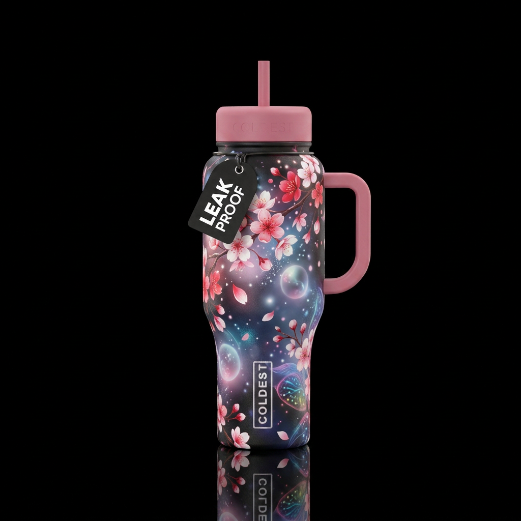 cherry blossom, magical water bottle design