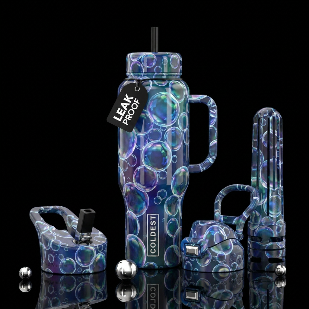 bubbles water bottle design