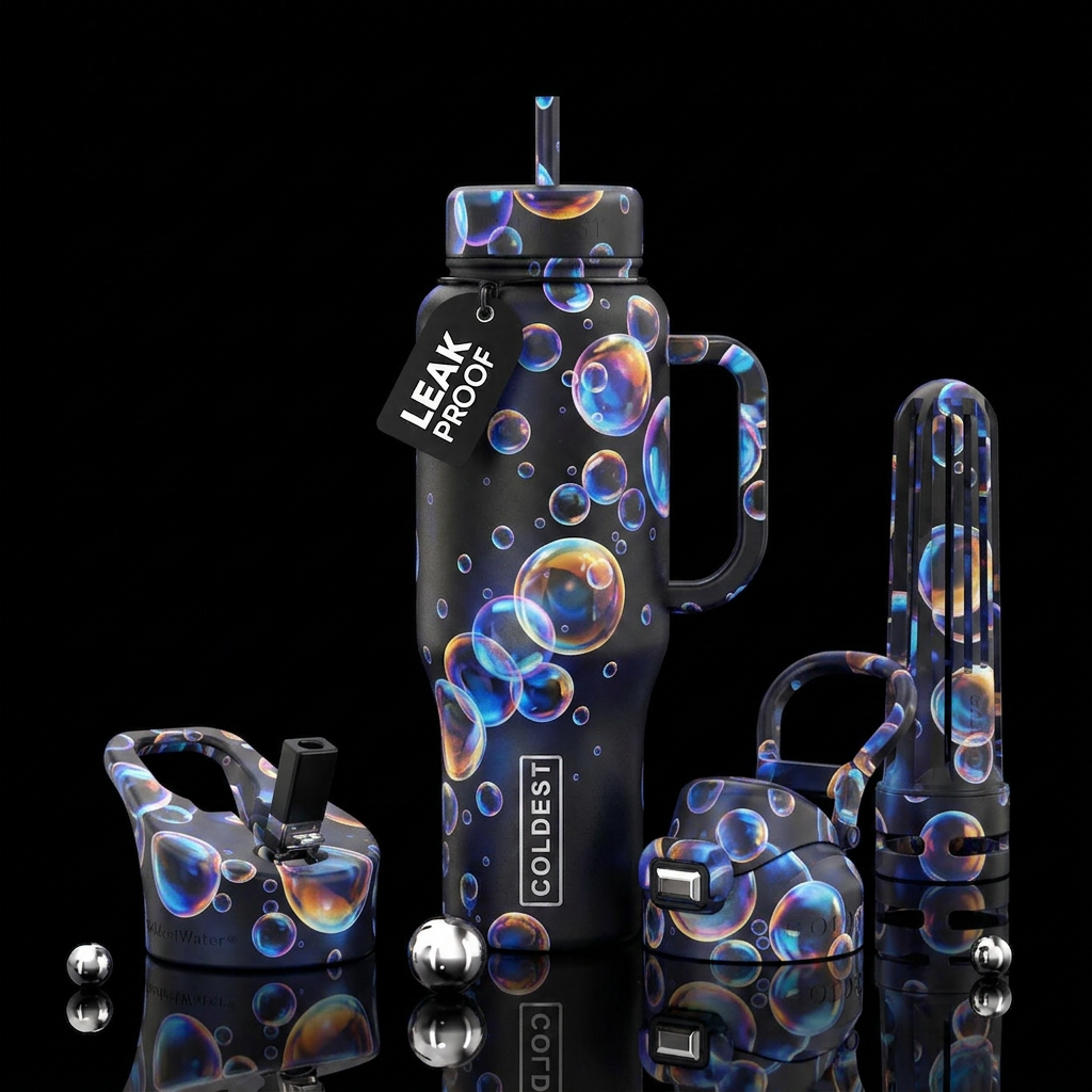 bubbles water bottle design