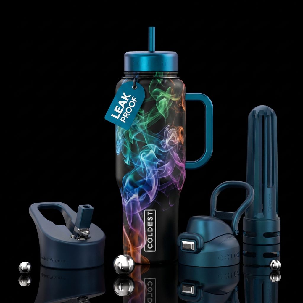 smoke colorful water bottle design