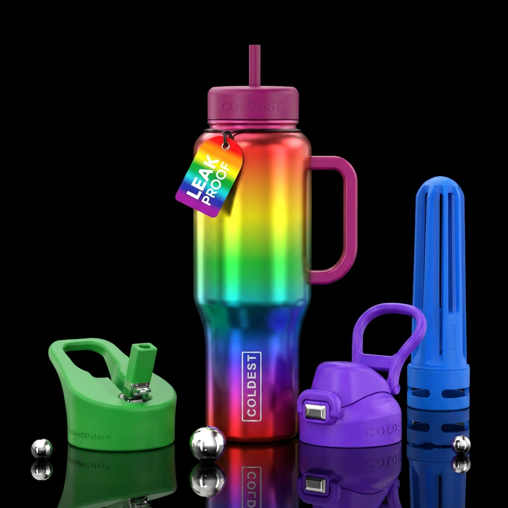 rainbow water bottle design