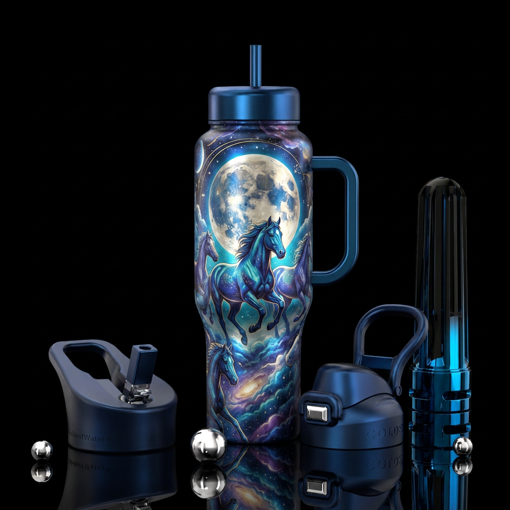 Moonlight horse's water bottle design