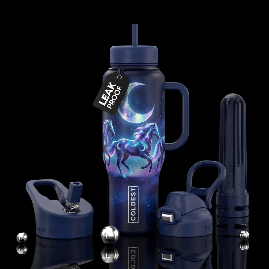 Moonlight horse's water bottle design