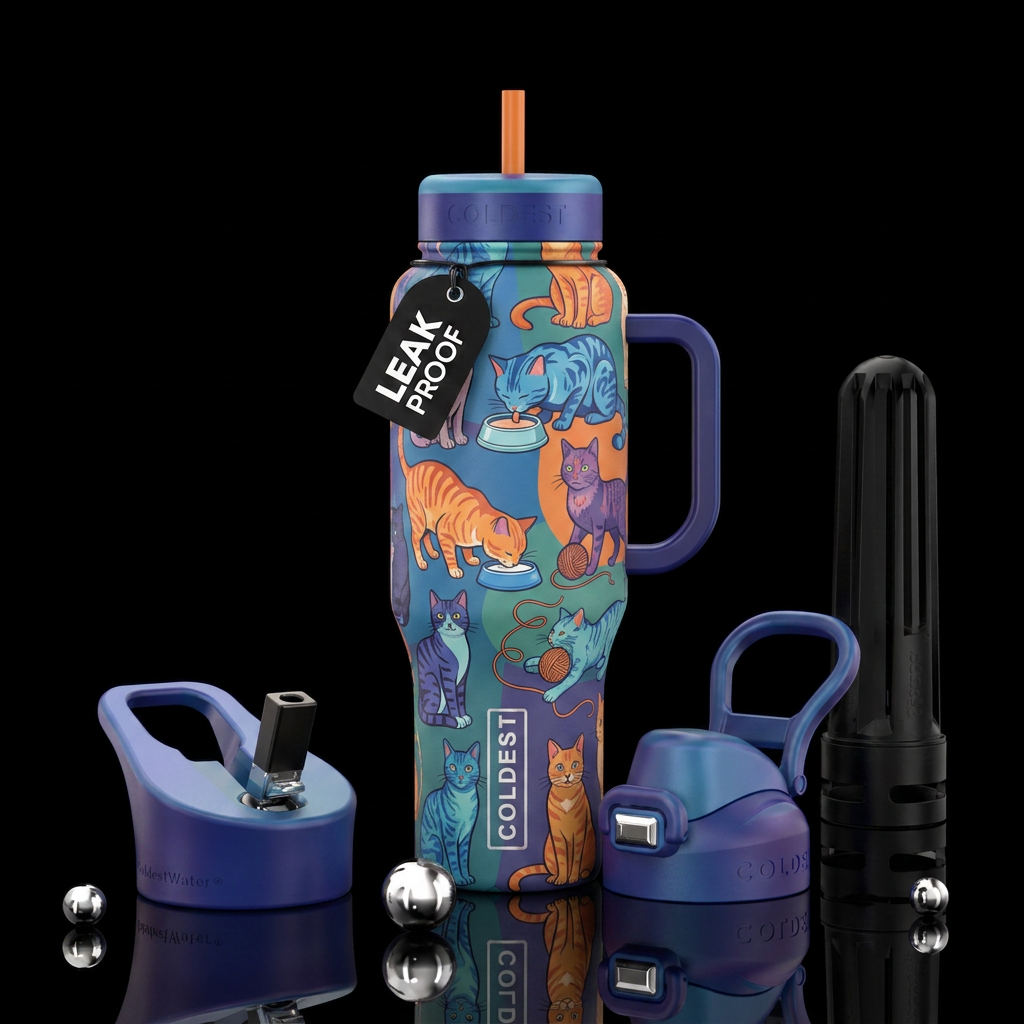Cats water bottle design