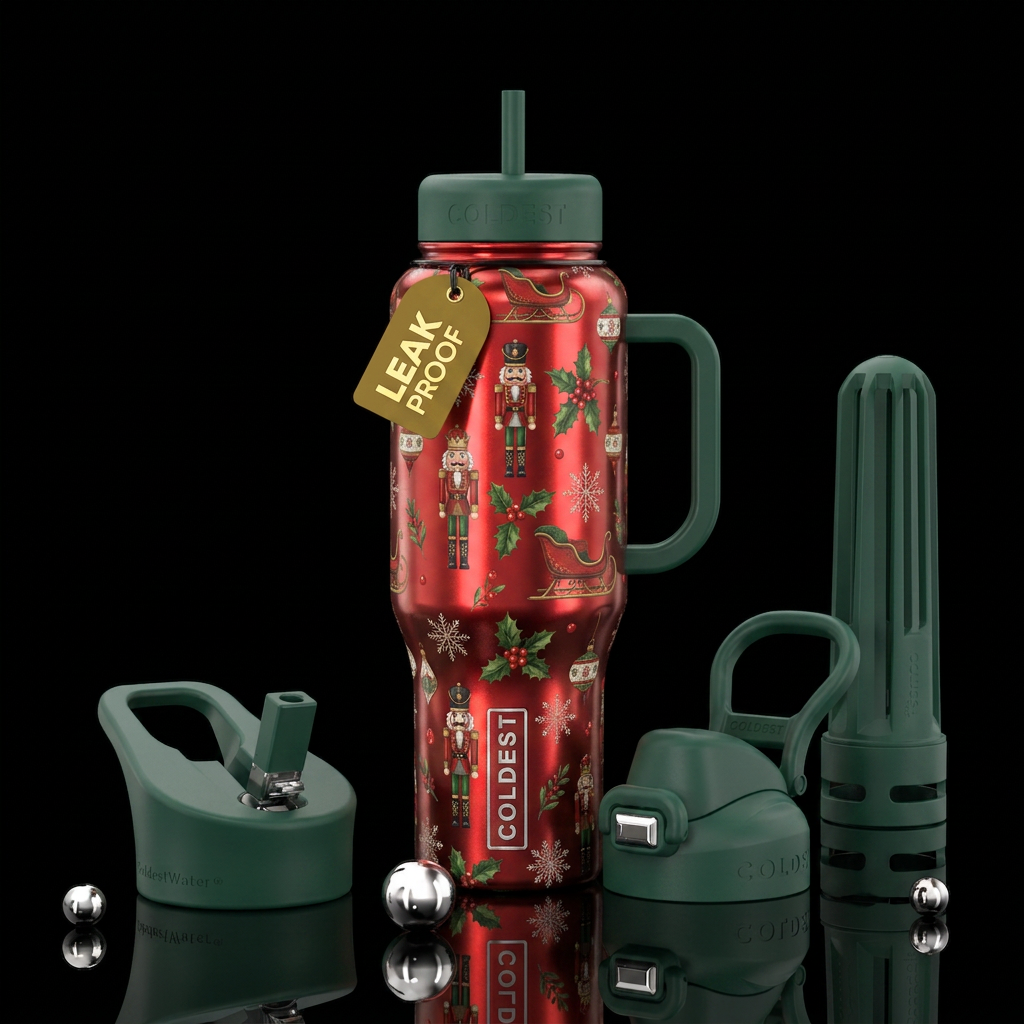 Old fashioned christmas water bottle design
