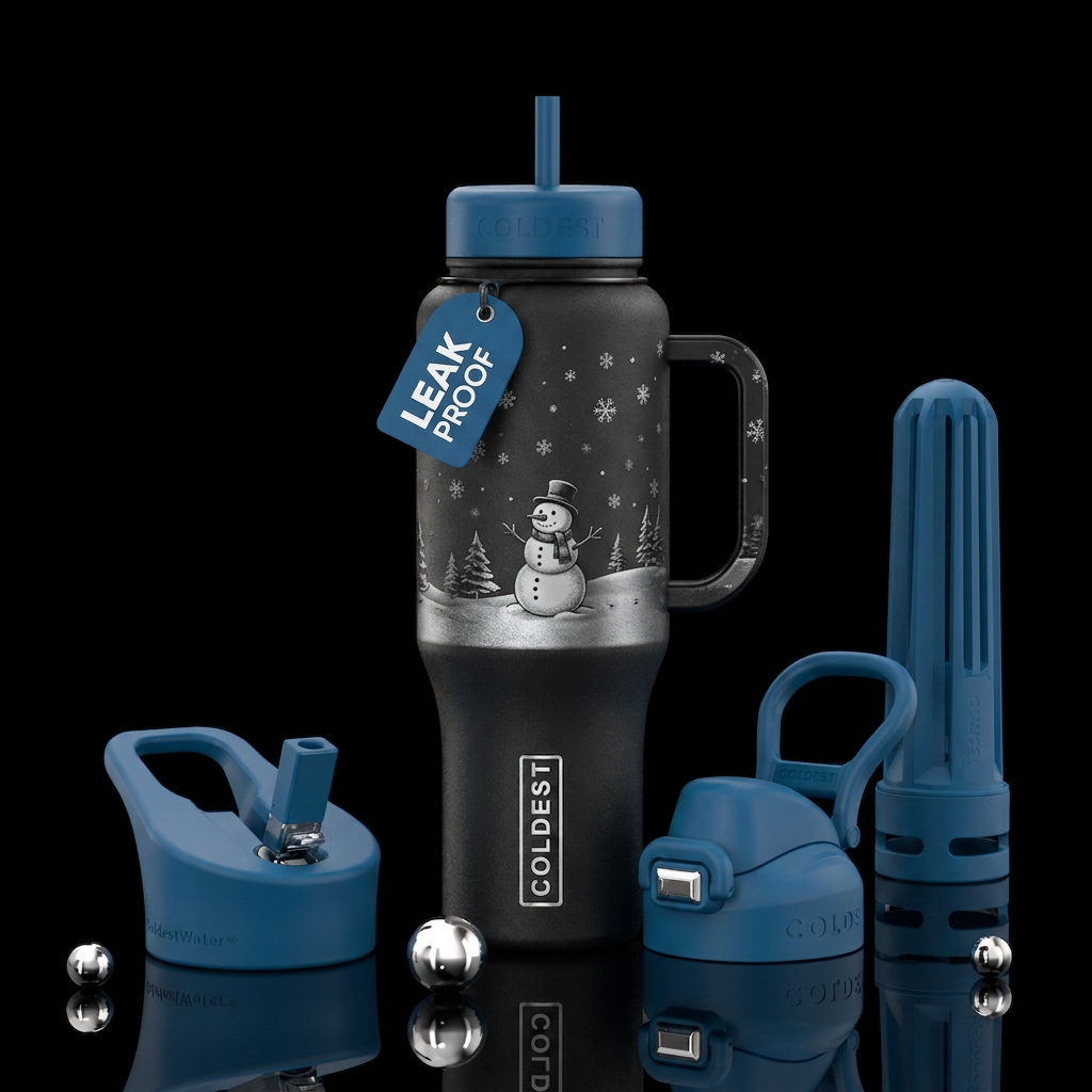 Snowman snowday water bottle design