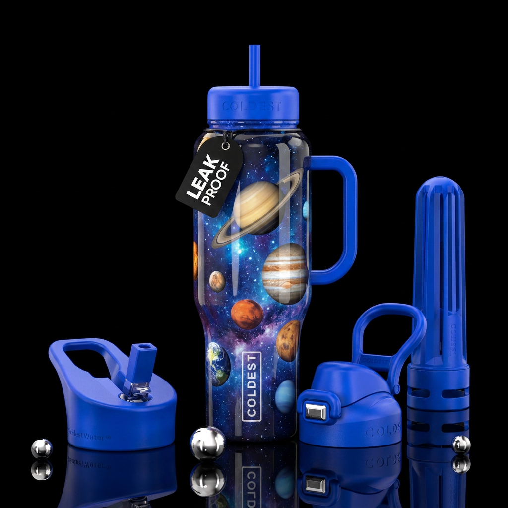 planets water bottle design