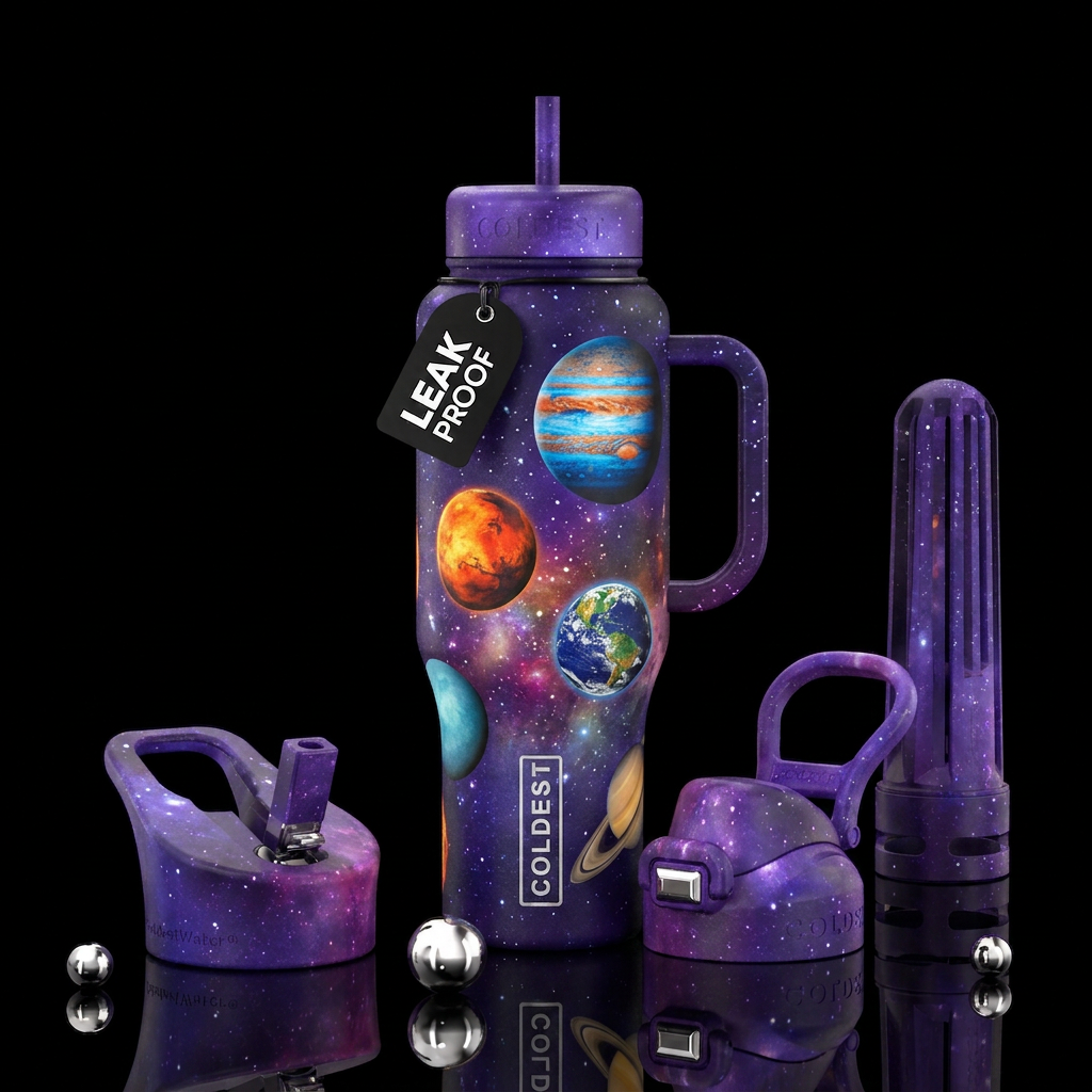 planets water bottle design