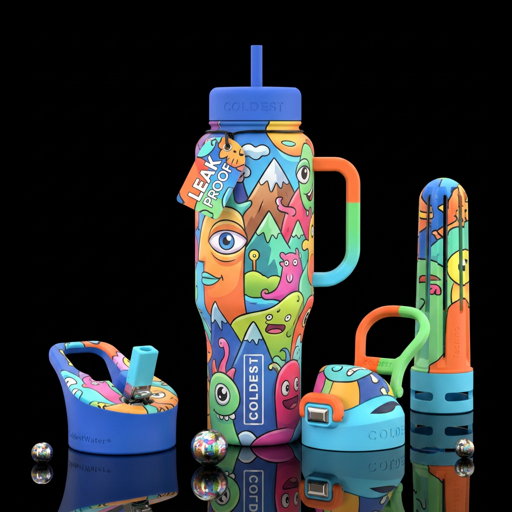 Cartoon water bottle design
