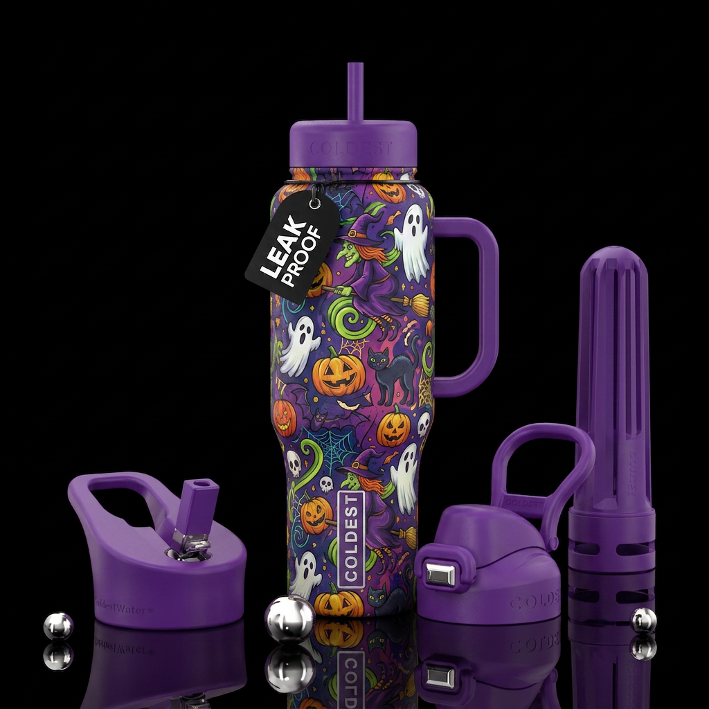 Halloween cartoon water bottle design