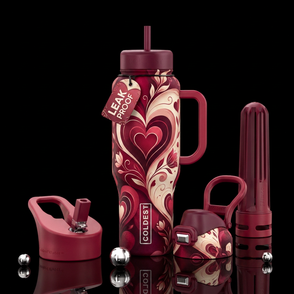 Valentines day water bottle design
