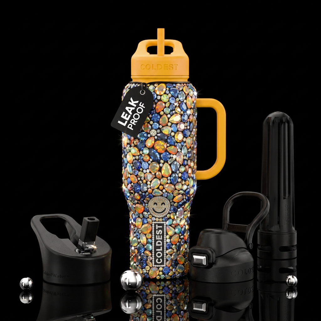 gemstone, happy mood water bottle design