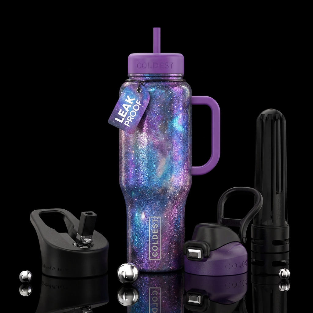 glowie, beautiul, sparkly, shiny water bottle design