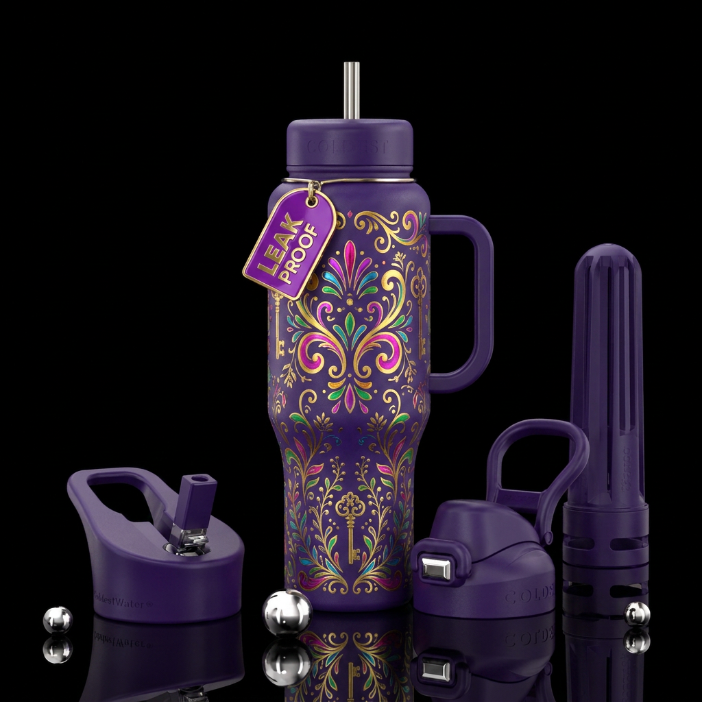 whimsical, luxurious water bottle design