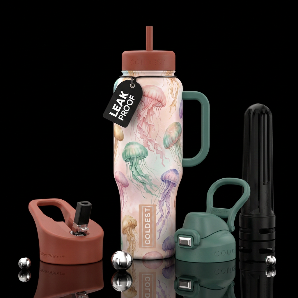 jellyfish, romantic water bottle design
